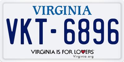 VA license plate VKT6896