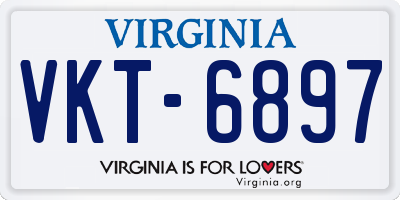 VA license plate VKT6897