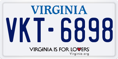 VA license plate VKT6898