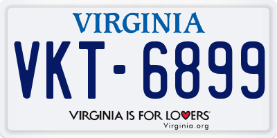 VA license plate VKT6899