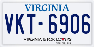 VA license plate VKT6906