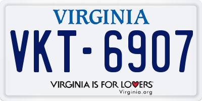 VA license plate VKT6907
