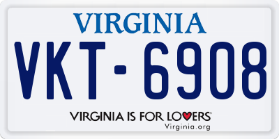 VA license plate VKT6908
