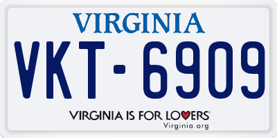 VA license plate VKT6909