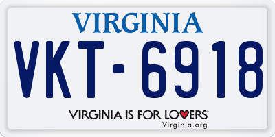 VA license plate VKT6918