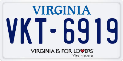 VA license plate VKT6919