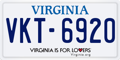 VA license plate VKT6920