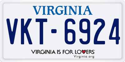 VA license plate VKT6924