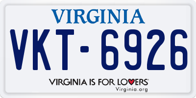 VA license plate VKT6926