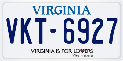 VA license plate VKT6927