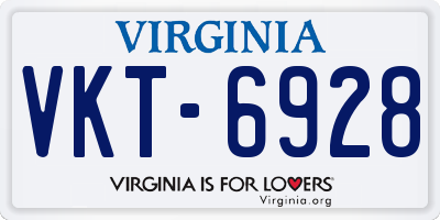 VA license plate VKT6928