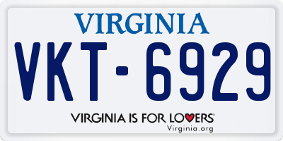 VA license plate VKT6929