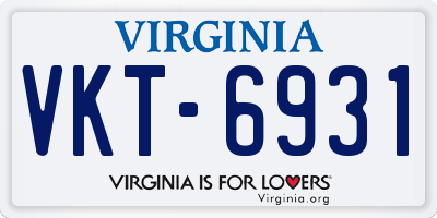VA license plate VKT6931