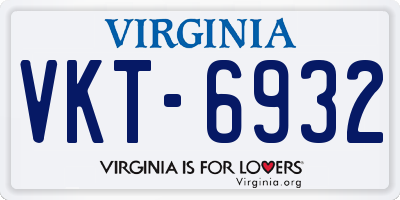 VA license plate VKT6932