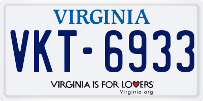 VA license plate VKT6933