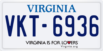 VA license plate VKT6936