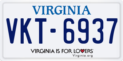 VA license plate VKT6937