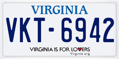 VA license plate VKT6942