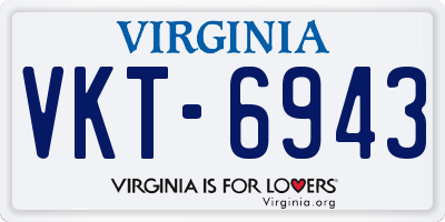 VA license plate VKT6943