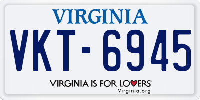 VA license plate VKT6945