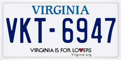 VA license plate VKT6947