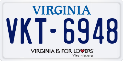VA license plate VKT6948