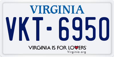 VA license plate VKT6950