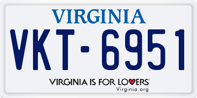 VA license plate VKT6951
