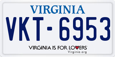 VA license plate VKT6953