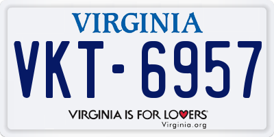 VA license plate VKT6957