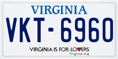 VA license plate VKT6960