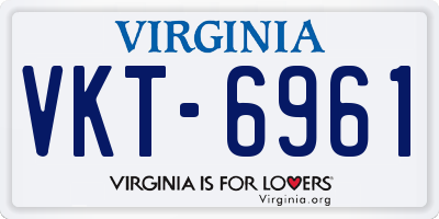 VA license plate VKT6961