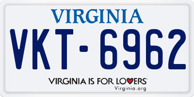 VA license plate VKT6962