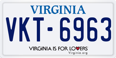 VA license plate VKT6963