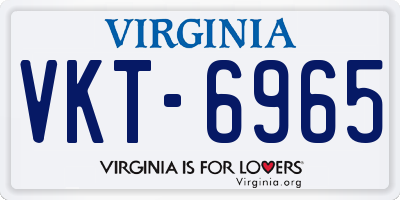 VA license plate VKT6965