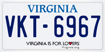 VA license plate VKT6967