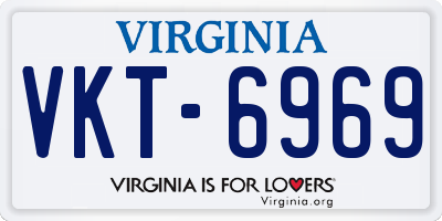 VA license plate VKT6969