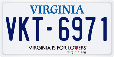 VA license plate VKT6971