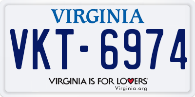 VA license plate VKT6974