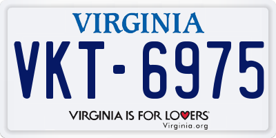 VA license plate VKT6975