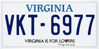 VA license plate VKT6977