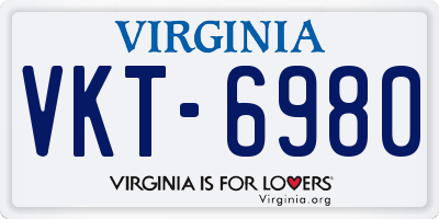 VA license plate VKT6980