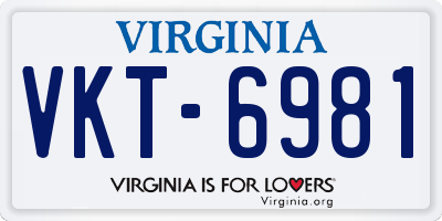 VA license plate VKT6981