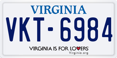 VA license plate VKT6984