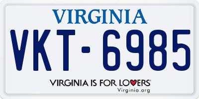 VA license plate VKT6985
