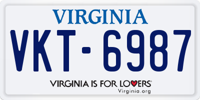 VA license plate VKT6987