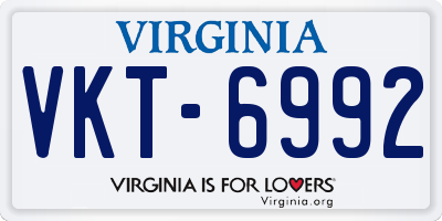 VA license plate VKT6992