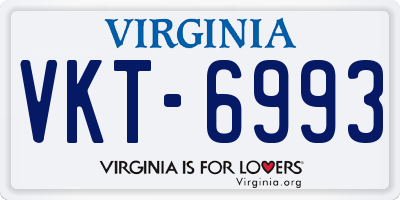 VA license plate VKT6993