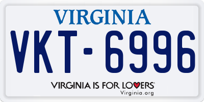 VA license plate VKT6996