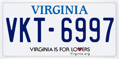 VA license plate VKT6997